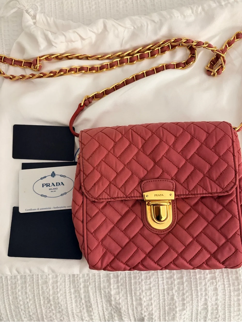 Prada Quilted Crossbody Bag Tessuto Impuntu